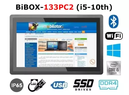 Wyświetlacz digital signage  Komputer panelowy do magazynu z dotykowym ekranem jasny wyświetlacz BiBOX-133PC2