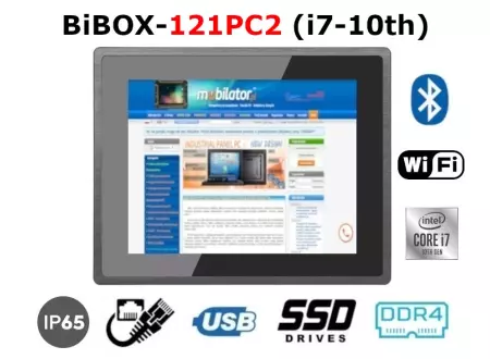 Pancerny dotykowy komputer panelowy z licencją Windows 10 PRO Odporny na wilgoć i deszcz  BiBOX-121PC2 
