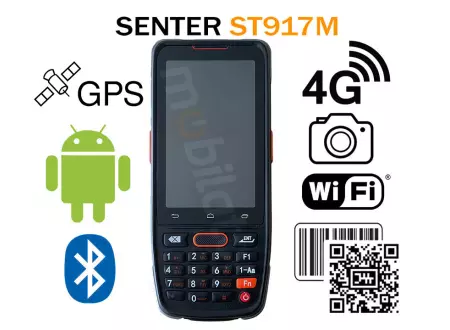  SENTER ST917M - Odporny kolektor danych z ekranem dotykowym, skanerem kodów 2D Honeywell N5703, WiFi, BlueTooth 5.0 i 4G