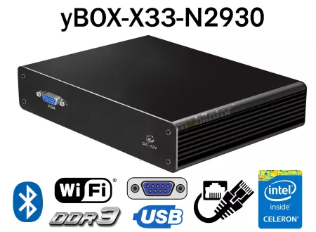 yBOX-X33-(6xLAN)-N2930 Komputer dedykowany dla przemysłu i biura miniPC, wydajny z RAM, z dyskiem SSD