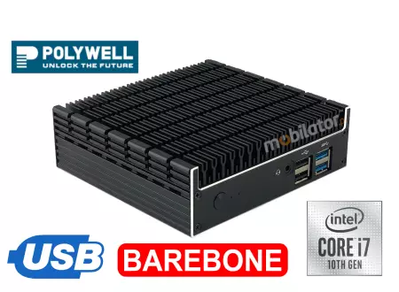 nowoczesny przemysłowy miniPC fanless z wydajnym procesorem Intel Core i7 Polywell-Nano-U10F