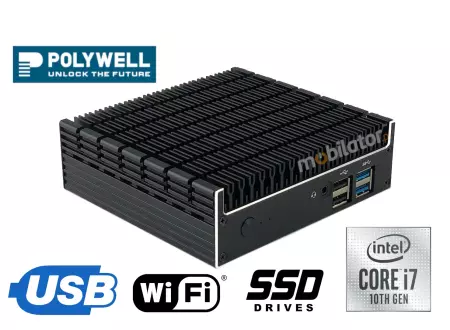 Mały wzmocniony przemysłowy komputer odporny na niskie i wysokie temperatury z  procesorem Intel Core i7 Polywell-Nano-U10F