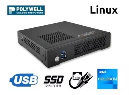 Mini PC na magazyn przystosowany do pracy w ekstremalnych temperaturach Polywell-H310AEL2 Celeron ochrona rugged dysk SSD