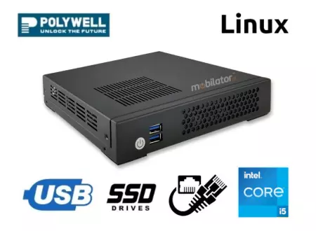 Wzmocniony miniPC na Linuxie dla straży pożarnej Polywell-H310AEL2 i5 przygotowany dla przemysłu i handlu lub dla instytucji i firm