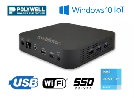 Energooszczędny MiniPC dla magazynu  z systemem operacyjnym Windows 10 IoT Polywell-J5040-NGC3 Pentium dla biznesu praktyczny rugged solidny