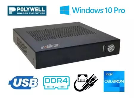 MiniPC dla hurtowni z zainstalowanym systemem Windows 10 Pro i z nowoczesnymi podzespołami Polywell-J4125AEL2 Celeron lekki i przenośny
