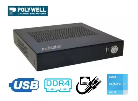 Mini PC dla hurtowni wyposażony w nowoczesny dysk Polywell-J5040AEL2 z wydajnym procesorem Intel Pentium