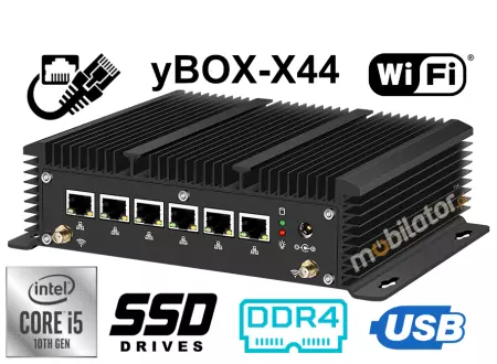 MiniPC yBOX-X44 6LAN tył komputera