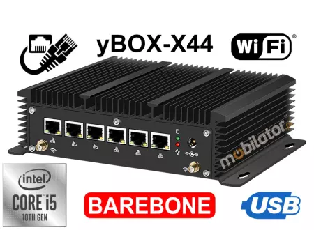 Wytrzymały minipc dla chłodni Niskie zużycie energii minipc z portem rs232 usb 2.0 usb 3.0 Bezwentylatorowy system chłodzenia X44