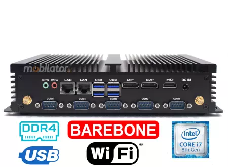 HyBOX H4 mały komputer przemysłowy dla transportu Energooszczędny bezwentylatorowy czterordzeniowym Intel Core i7