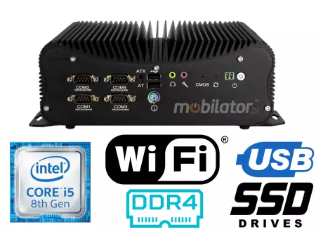 HyBOX 1012B-D4 specjalistyczny  bezwentylatorowy minikomputer komputer do użytku w transporcie z  procesorem Intel Core i5