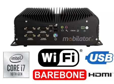 HyBOX 1012B-D4 Odporny komputer przemysłowy Wielofunkcyjny małych rozmiarów Wydajny bezwentylatorowy z  procesorem Intel Core i7
