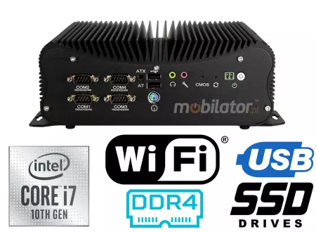 HyBOX 1012B-D4 Odporny komputer przemysłowy Wielofunkcyjny małych rozmiarów Wydajny bezwentylatorowy z  procesorem Intel Core i7