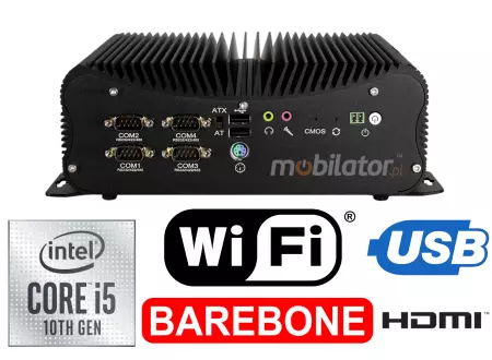 HyBOX 1012B-D4 Odporny komputer przemysłowy Wielofunkcyjny małych rozmiarów Wydajny bezwentylatorowy z  procesorem Intel Core i5