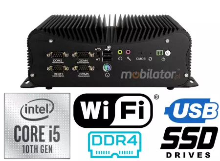HyBOX 1012B-D4 Odporny komputer przemysłowy Wielofunkcyjny małych rozmiarów Wydajny bezwentylatorowy z  procesorem Intel Core i5