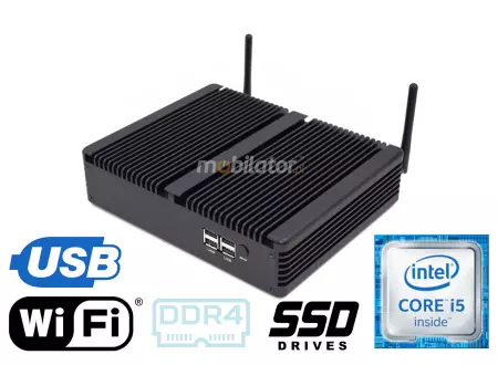 HyBOX TH5 Odporny komputer przemysłowy Wielofunkcyjny małych rozmiarów Wydajny bezwentylatorowy z  procesorem Intel Core i5