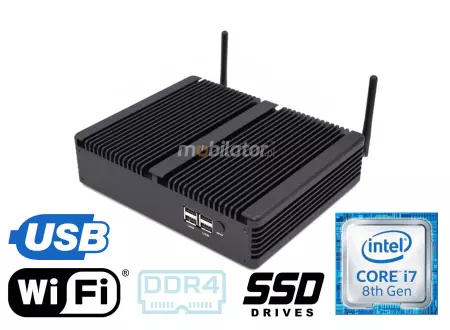 HyBOX TH5 Odporny komputer przemysłowy Wielofunkcyjny małych rozmiarów Wydajny bezwentylatorowy z  procesorem Intel Core i7