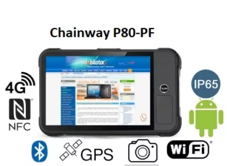 Przemysłowy tablet z ekranem 8-calowym bezwentylatorowy dotyk pojrmnościowy  Chainway P80-PF