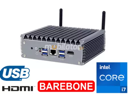 MiniPC yBOX-X56 I7 1165G7 Barebone - Kompaktowy budżetowy komputer przemysłowy bezwentylatorowy wydajny szybki procesor dwie anteny WIFI 4G 3G USB 3.1 niewielki komputer przemysłowy fanless