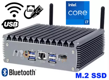 MiniPC yBOX-X56 I7 1165G7 32GB RAM 1000GB SSD M.2 v5 - Kompaktowy budżetowy komputer przemysłowy bezwentylatorowy wydajny szybki procesor dwie anteny WIFI 4G 3G USB 3.1 niewielki komputer przemysłowy fanless