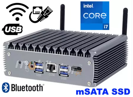 MiniPC yBOX-X56 I7 1165G7 8GB RAM 128GB SSD mSATA v1 - Kompaktowy budżetowy komputer przemysłowy bezwentylatorowy wydajny szybki procesor dwie anteny WIFI 4G 3G USB 3.1 niewielki komputer przemysłowy fanless