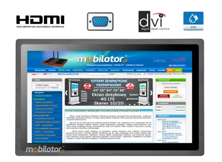 MoTouch 238 v.1 - przemysłowy monitor dotykowy 23,8 cala LCD TFT z HDMI VGA DVI AUDIO