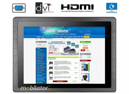 MoTouch 12 v.1 - wytrzymały dotykowy Monitor przemysłowy z dotykowym wyświetlaczem 12 cali - norma IP65 na panel przedni