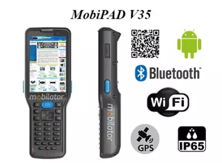 MobiPAD V35 – 3.5 calowy wytrzymały terminal danych odporny na upadki, niskie i wysokie temperatury ze skanerem kodów 2D, 3GB RAM i 32GB ROM