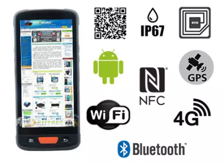 MobiPAD V9s – odporny na niskie i wysokie temperatury terminal danych z NFC i UHF RFID, skanerem 2D, z normą IP67, Wifi i Bluetooth, 3GB RAM i 64GB ROM, system Android, 8-rdzeniowy procesor, czytnik UHF RFID