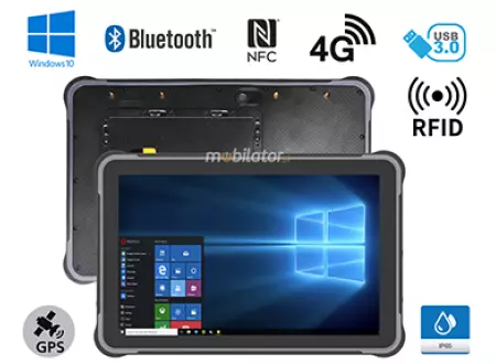 MobiPAD JST11 - Wielofunkcyjny, wzmocniony tablet przemysłowy IP65 z ekranem 10.1 cala 1920x1200, Intel N5100, 4G, Windows 10, GPS, NFC, RJ45, USB 3.0, WiFi, Bluetooth, aparatami 5MPx/13MPx, UHF RFID (0.8-1m)
