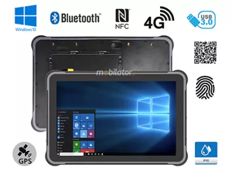 MobiPAD JST11 - Idealny na magazyn, solidny tablet przemysłowy IP65 z ekranem 1920x1200, 10.1 cala, Intel N5100 4x2.8GHz, 4G, Windows 10, skaner 2D Honeywell N4680, czytnik linii papilarnych, NFC, RJ45, USB 3.0, WiFi, Bluetooth, aparaty 5MPx/13MPx