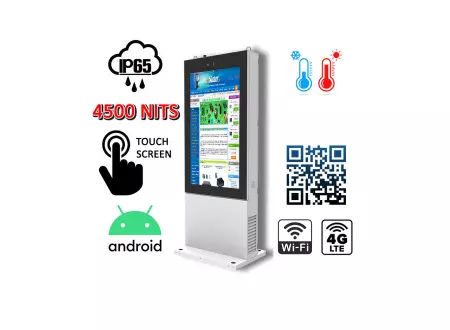totem informacyjny dla kin panel reklamowy pracujący w niskich i wysokich temperaturach Infokiosk z normą odporności IP  NoMobi Trex Hi55