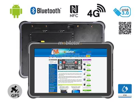 MobiPAD A311-R2 - Odporny na niskie i wysokie temperatury tablet przemysłowy 10.1 cala z High Precision GPS, Android 12, 16GB RAM, 512GB ROM, IP65, GPS, NFC, Bluetooth 5.0, 1920x1200, 450 nits, skaner 2D Honeywell N4680, czytnik linii papilarnych