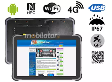 MobiPAD A311-A7 - Odporny na niskie i wysokie temperatury tablet 10.1 cala z 12GB RAM, 256GB ROM, NFC, Bluetooth 5.0, WiFi, procesor MT6789 - 8 x 2.2 GHz, 4G LTE, Android 13.0, GPS, IP67, 450 nits, wytrzymały, dla logistyki