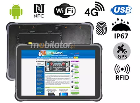 MobiPAD A311-A7 - Idealny na magazyn tablet przemysłowy, Android 13.0, 12GB RAM, 256GB ROM, NFC, Bluetooth 5.0, Wifi, wydajny procesor 8 rdzeni MT6789 - 8 x 2.2 GHz, 4G LTE, GPS, 10.1 cala, 1920x1200, IP67, solidny