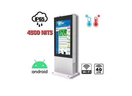 infokiosk zewnętrzny monitor reklamowy infokiosk multimedialny Odporny wyświetlacz reklamowy NoMobi Trex Hi65