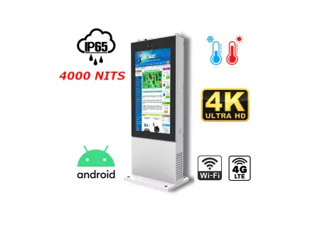  totem informacyjny dla kin panel reklamowy pracujący w niskich i wysokich temperaturach Totem odporny na akty wandalizmu  NoMobi Trex Hi75
