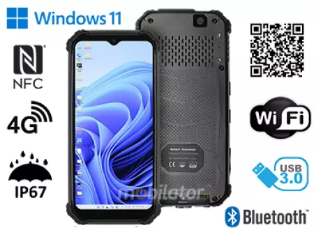 MobiPAD HS6 - Tablet odporny na upadki z Intel Celeron N100 4x3.4GHz, Windows 11, 8GB RAM, 256GB ROM, GPS, NFC, Bluetooth 5.0, Wifi, IP67, skaner 2D Newland N1, idealny do pracy w trudnych warunkach
