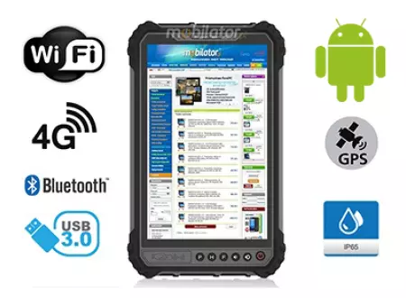 MobiPAD 9TS-5A - wytrzymały tablet z normą IP65, wodoodporny, ekran dotykowy 8 cali, Android 11, procesor 8x2.0GHz, 4GB RAM, 64GB ROM, odporny na pył i wstrząsy, pancerny, odporny na skrajne warunki, 4G LTE