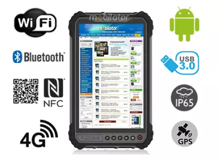 MobiPAD 9TS-5A - pancerny tablet z normą IP65, ekran dotykowy 8 cali, NFC, skaner 2D Newland N1, 8GB RAM, 256GB ROM, Android 11, wodoodporny, odporny na pył i wstrząsy, idealny do zadań specjalnych
