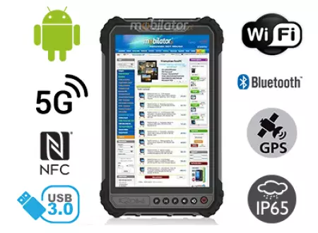 MobiPAD TS9T - mobilny tablet do zadań specjalnych z NFC, odporny na wodę i pył IP65, 8GB RAM, 256GB ROM, Android 10, 8-calowy wyświetlacz, 1920x1200, 5G, 4G LTE