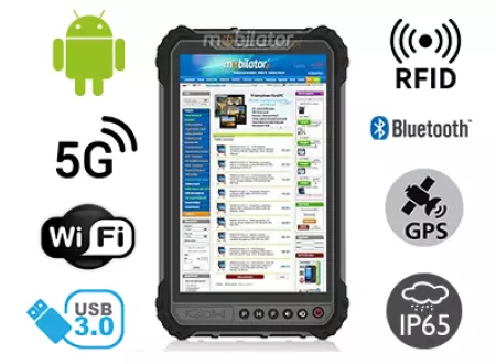 MobiPAD TS9T - profesjonalny tablet roboczy z UHF RFID (3-4m), wodoodporny i pyłoodporny IP65, 8GB RAM, 256GB ROM, Android 10, 8-calowy wyświetlacz dotykowy, 1920x1200, 5G, 4G LTE