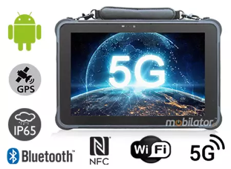 MobiPAD A311-T - wodoodporny tablet dla logistyki, Android 10, 10.1-calowy ekran dotykowy Full HD, 450 nits, 8GB RAM, 256GB ROM, LTE 5G, RJ45, IP65, wytrzymała konstrukcja, moduł NFC, pyłoodporny, zintegrowane WiFi, Bluetooth 5.0, USB 3.0, odporny na