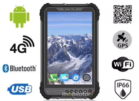 MobiPAD 9TS-6A - Nowoczesny tablet do pracy w terenie, Android 11, wyświetlacz 8 cali 1280x800, 1000 nits, skaner 2D Newland N1, 4GB RAM, 64GB ROM, LTE 4G, procesor 8x2.0GHz, WiFi, Bluetooth, NFC, kamery 5mpx/21mpx, GPS, bateria 10000mAh