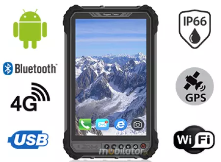 MobiPAD 9TS-6A - Przemysłowy tablet z Wysokiej precyzji GPS, Android 11, ekran 8 cali 1280x800, 1000 nits, odporny na wstrząsy i upadki, pyłoodporny i wodoodporny IP66, 4GB RAM, LTE 4G, WiFi, Bluetooth, bateria 10000mAh
