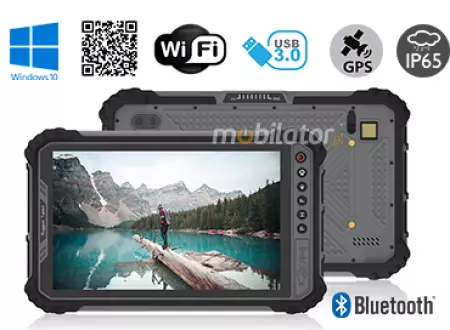 MobiPAD 9TS-M - pancerny tablet z ekranem dotykowym 8 cali, skaner 2D Newland N1, procesor Intel i5-8200Y 4x3.9GHz, norma IP65, LTE 4G, 8GB RAM, 256GB ROM, odporny na upadki, wodoodporny tablet do logistyki i budowy