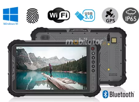 MobiPAD 9TS-M - pancerny tablet odporny na wodę, z ekranem 8 cali, procesorem Intel i5-8200Y, czytnik linii papilarnych, 8GB RAM, 256GB ROM, LTE 4G, wytrzymały tablet do pracy w magazynach i trudnych warunkach zewnętrznych, norma IP65