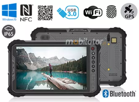 MobiPAD 9TS-M - pancerny tablet przemysłowy z NFC, skanerem 2D i czytnikiem linii papilarnych, 8-calowy ekran dotykowy, Intel i5-8200Y, 8GB RAM, 256GB ROM, LTE 4G, wodoodporny, pyłoodporny, odporny na upadki, IP65