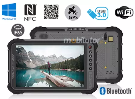 MobiPAD 9TS-M - wodoodporny tablet z NFC i skanerem 2D Newland N1, Intel i5-8200Y, 16GB RAM, 512GB ROM, ekran dotykowy 8 cali, odporny na upadki, pancerny tablet z normą IP65, LTE 4G, wytrzymały tablet do pracy w terenie i magazynach