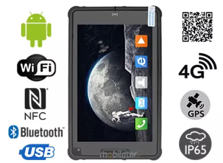 MobiPAD 8TS-5A - Profesjonalny tablet wytrzymały na wodę i pył, Android 11, NFC, ekran Full HD 1920x1200, procesor 8-rdzeniowy, Skaner 2D Newland N1, LTE, WiFi, odporny na wstrząsy i upadki, tablet do logistyki i przemysłu